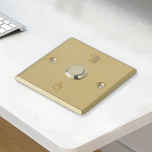 Honseadek Panel de interruptor de timbre de puerta de metal de 86 mm, cuadrado, de acero inoxidable, resistente a la intemperie, placa de botón exterior, montaje empotrado, cubierta de timbre de