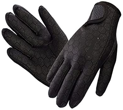 YFDGD Guanti Nuoto Guanti da immersione for nuoto in neoprene 1 paio Nero o rosa Uomo Donna Antiscivolo Blu Dive Lovers Spessore,5 mm(1pair Black,L)