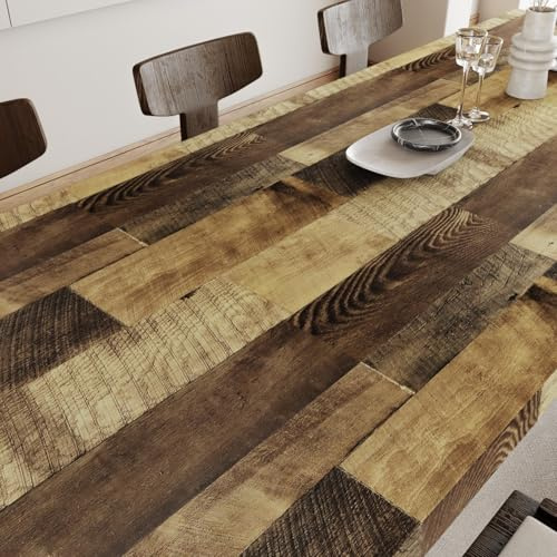 LaCheery Papel Pintado Autoadhesivo Madera Vinilo Marrón 40cm x 200cm Papel Pintado Pared Habitacion Impermeable Vinilo Adhesivo Muebles Madera Oscura Vinilos para Encimera Cocina Mesa Salon Armario