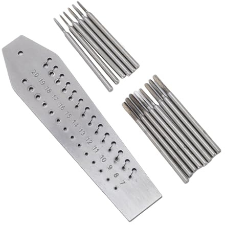 Sorandy Juego de Machos y Matrices para Relojeros, Juego de Micro Machos y Matrices de 36 Orificios de Acero Inoxidable con Placa de Tornillo, Herramienta de Joyería para Fabricación de Joyas,
