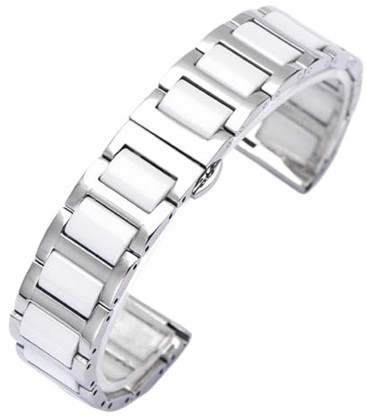 Quick Release Keramiskt klockband Universal Ersättningsrem for män kvinnor(Silver white,18mm)