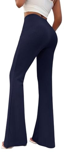 crazy bean Pantalon Yoga Femme Taille Haute Bootcut Pants Leggings de Yoga À Pattes D'éléphant À Rayures pour Pilates, Sport, Entraînement, Danse, Fitness, Jogging