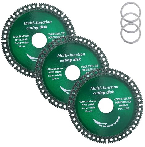 LEONTOOL 3 Packs 4 Inch Indestructible Disc for Angle Grinder 4/5 Arbor Cutting Disc Multifunctional Cut Off Wheels Circular Saw Blades for Ceramic Tile Marble Stone Glass Metal Wood PVC Pipe