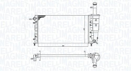 MAGNETI MARELLI Radiatore, Raffreddamento motore 350213196000 | Compatibile con: FIAT GRANDE PUNTO, IDEA, PUNTO, PUNTO Kasten/Schrägheck