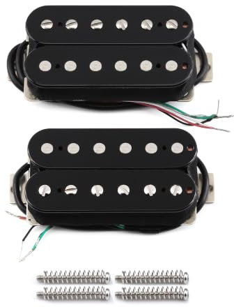 FLEOR Electric Guitar Humbucker Pickups Ceramic Double Coil Guitar Bridge Pickup & Neck Pickups Set-Black