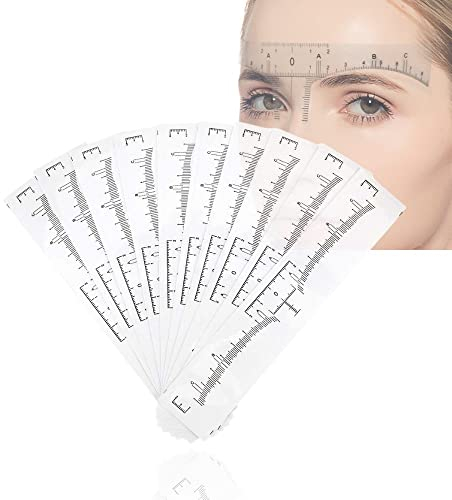 Stencil Sopracciglia Donna, Tattoo Brow Sopracciglia, 100 Pezzi/set Monouso per Sopracciglia Righello Make Up Microblading Sopracciglia Tatuaggio Stencil Misurazione