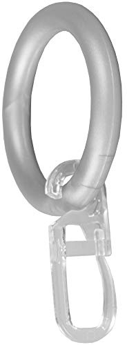 Bestlivings Gardinenringe (Ø28mm) mit Faltenlegehaken im 30er Pack, ideal für Gardinenstangen mit Ø16mm (Silber) Ringe mit Faltenhaken