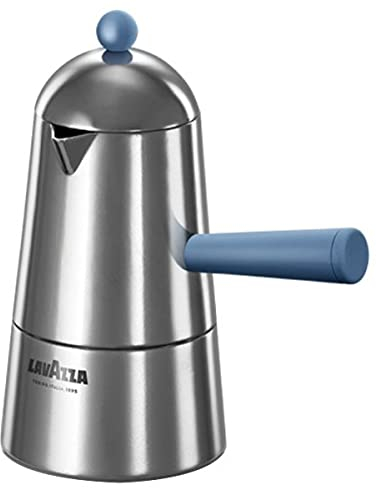 ILSA Caffettiera Espresso, Carmencita Pop, Alluminio, Induzione, Manico e Pomolo blu, Capacità 20 cl, Tazze 3