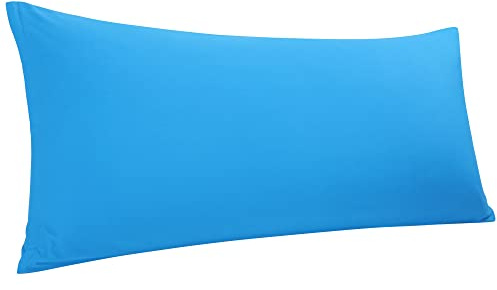 PICCOCASA Cremallera Estándar Almohada Estuches Almohada Fundas Cubiertas Protectores, Egipcio Algodón 300 Hilo Conteo Suave Antideslizante Cubierta Azul Doble