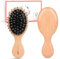 Hair Brush Mini Boar Bristle Hairbrush Pocket Travel Small Paddle Hair Brush for Men Women Kids for Thick Curly Thin Long Short Wet or Dry Hair Detangle Massage Add Shine