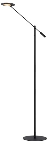 Lucide ANSELMO - Stehlampe Mit Leselampe - Ø 25 cm - LED Dim. - 1x9W 3000K - Schwarz