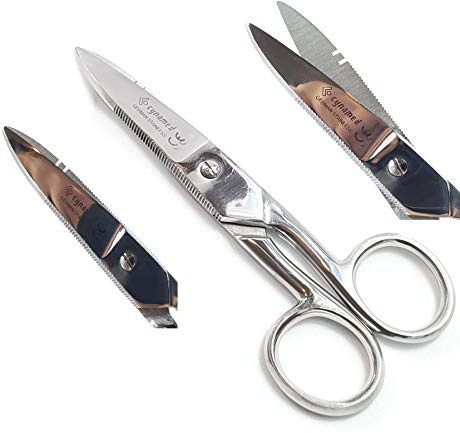 Cynamed -1 Ea Premium German Electrician Scissors for Heavy Duty 5.25 Inch, German Stainless Steel Multi-Purpose Shears for Stripping Notches Telecom Wire and Cable