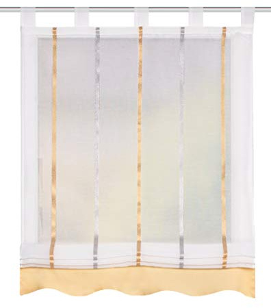 Home fashion SCHLAUFENROLLO LÄNGSSTREIFEN Kathy, GELB, 140 X 140 cm, 31