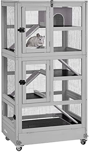 Aivituvin Ferret Cage Chameleon Habitat 5 Levels for Chinchilla, Squirrel, Rats, Iguanas, Gerbil and Other Small Animal,Hideout Include