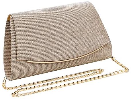 MEGAUK Damen Glitzer Clutch Unterarmtasche mit Abnehmbare Kette für Hochzeit Wedding Ball Bankett Prom Party