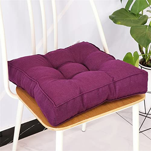 Lukery Cojines de Suelo,Cojín de Asiento para Silla de Comedor- Cojines de Algodón Suave para Oficina,Jardín,Hogar - Ideal para Exterior e Interior (Morado Oscuro,40X40X9CM)