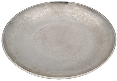 Meinposten Dekoschale MILA silber Metall Schale Deko Teller Kerzenschale Ø 38 cm
