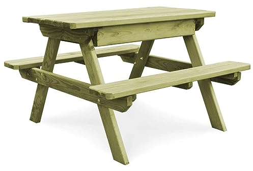 ZEYUAN Picknicktisch mit Bänken 90×90×58 cm Kiefernholz Imprägniert, Bierzeltgarnitur, Biertischgarnitur, Beer Pong Tisch, Bierbankgarnitur, Gartenmöbel Set, Biertisch