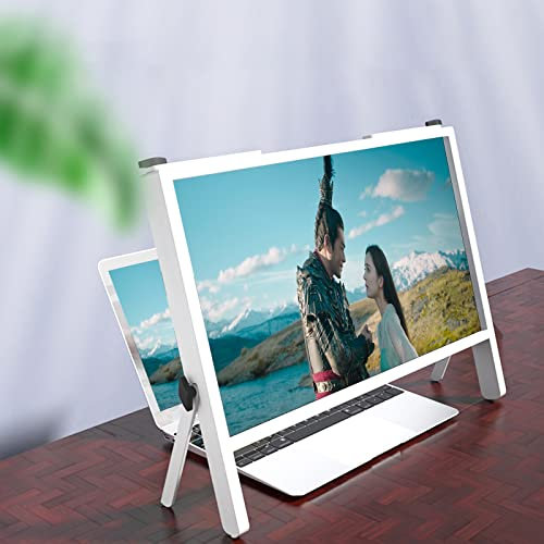 Lente d'Ingrandimento per Schermo Portatile da 21 Pollici, Amplificatore per Cellulare Home Cinema Portatile, estensore per Schermo Portatile, per Anziani, Bambini, Amanti del Cinema (Bianco)