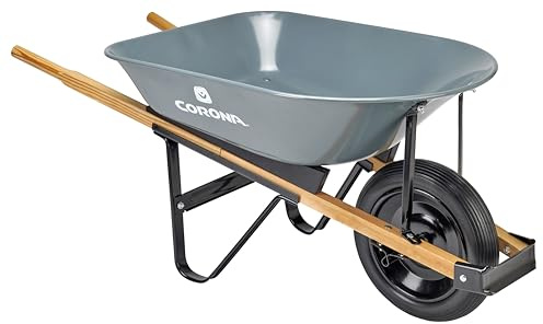 Corona 5 Kubikfuß Schubkarre in Einer Box, robuster Gartenwagen mit 38,1 cm großem, flachem Reifen für Gartenarbeit, Höfe, Bepflanzung