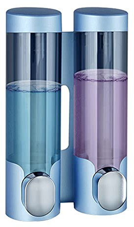 Dosificador de jabón Dispensador desinfectante de manos, dispensador de jabón de fregadero de cocina, doble cabeza, sin perforación y sin daño a la pared dispensador de jabón líquido ( Color : Blauw )