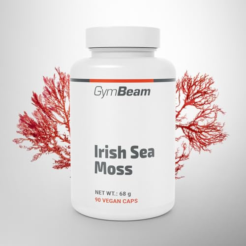 GymBeam Irish Sea Moss Kapseln - Irisches Moos, Knorpeltang, pflanzliches Ergänzungsmittel mit 10:1 Chondrus Crispus Extrakt, veganes Kollagen, Superfood für Gesundheit & Vitalität, vegan, 90 kaps