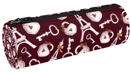 VAPOKF Eiffer Trousse à crayons en toile avec serrure et clé en forme de tour de tour pour ranger des stylos, des pièces de monnaie, des cosmétiques, des cosmétiques, des fournitures de bureau, des