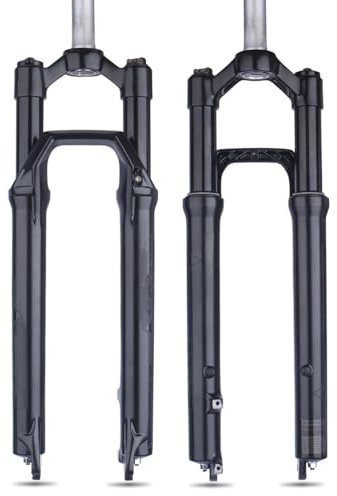 BaiWon 27,5/29Zoll MTB Fahrradgabel, 120mm Federweg Fahrrad-Federgabel 28.6mm (1-1/8inch) 210mm Gewindefreier gerader Gabelschaft 9x100mm QR Scheibenbremse(29)