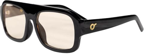 OS SUNGLASSES Occhiali da Sole ModelloRoma - Montatura in Acetato, Lenti 54mm, Ponte 20mm, Asta 145mm Colore Lenti Gialle - Montatura Nera