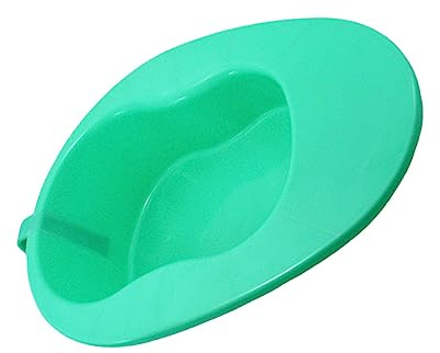Orinal Horizontal de Cama de Plástico Asa para Ancianos | Color Verde, Bordes Curvos y Diseño Rampa, Superficie Ancha para Uso en Reposo