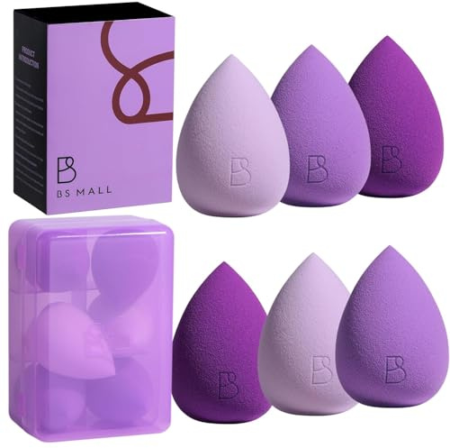 BS-MALL Makeup Sponge Set 6 Pcs – Premium for Flawless Foundation, Powder & Blush Application