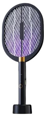 LSDLOUYAQNG Mata Insectos Matamoscas eléctrico Mejorado de 3000 V con lámpara Violeta, Tipo C, Recargable.(Upgraded Version)