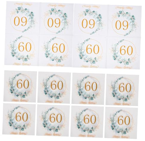 ULTECHNOVO 80 Stück Teiliges Eukalyptus Papier Servietten mit Grünem Blättermotiv Saugfähige und Weiche Geburtstags Party Servietten für Saisonale Dinner und Tischdekoration
