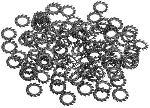 QUARKZMAN 100Pcs Rondelles Frein À Dents Externes, Rondelles Frein Canelées En Acier Carbone M6 Pour Boulon Vis Équipement Mécanique Fixations, Noir