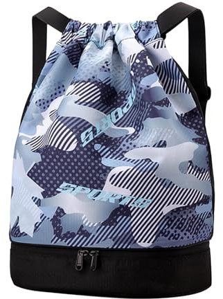Tewzafiya Turnbeutel – Leichte Duffle-Tasche mit Schuhfach | Separat Trocken Nass für Wandern Fußball Tennis Tanz Cheerleading Basketball