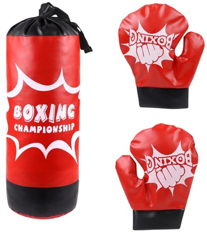 Set Da Allenamento Per Boxe Per Bambini – Sacco E Guanti Da Boxe Professionali | Sacco Di Sabbia Per Bambini E Adolescenti Per Esercitarsi Con Pugni E Calci, Allenamento Sicuro Nella Palestra Di Casa,