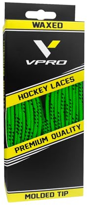 VPRO Waxed Hockey Skate Laces - Premium Quality with Molded Tip, Not Easy to Loosen