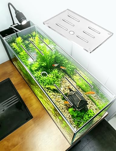 5 mm Dicke Acryl-Aquarium-Abdeckplatten-Sets, Flacher Aquariumdeckel mit Luftschlitzen und Zufuhröffnung, entworfen for die obere Abdeckung von offenen Glastanks(80x40cm(31.5x15.7in))