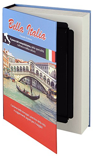 HMF 80935 Buchtresor, getarnte Geldkassette, echte Papierseiten, Bella Italia, 23 x 15 x 4 cm, Beschriftung in Italienisch