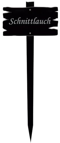 Cartello per piante in vetro acrilico effetto legno, colore nero, segnaposto da giardino, cartello per erbe aromatiche, marcatore per piante (personalizzabile)