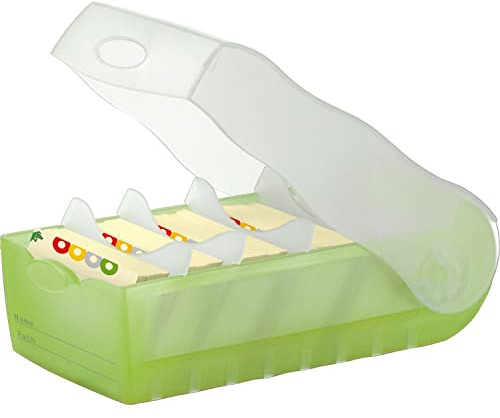 HAN Karteibox CROCO, DIN A8, fr 500 Karten, incl. 5 Sttzplatten, grn-transluzent