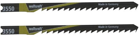 wolfcraft 2 Stichsägeblätter HCS L=100mm U-Schaft 3550000