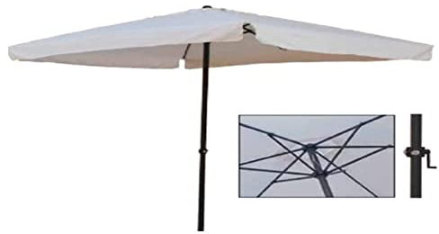 Linea Garden Friend Ombrellone da giardino, 3x3 mt x 2,7 h mt Quadro Struttura in acciaio Con manovella Copertura in poliestere 160 gr/m² colore bianco