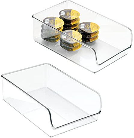 mDesign 2er-Set Aufbewahrungsbox – Behälter für Konserven und abgepackte Lebensmittel – Organizer für Küche und Vorratskammer – durchsichtig