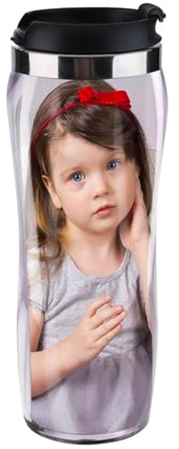 Turquoise Personalised Custom Photo Thermal Mug Coffee Tea Travel Flask | Black Pink Blue Red (Black)