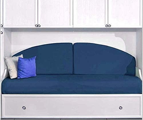 EFFETTO CASA Spalliera per Letto a Ponte, trasforma il Letto in Un Divano. Due spalliere MEZZALUNA realizzate indeformabili e sfoderabili (Carta da zucchero)