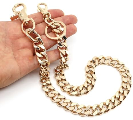 newtro Heavy Duty Wallet Chain Men Women Boy Girl, Biker Motorcycle Pants Jean Punk Goth Key Chain Gold (TH01GD17)