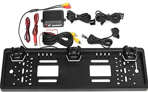 Porta targa con telecamera posteriore e 2 sensori di parcheggio per auto DR