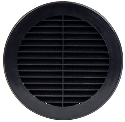 Steinberg14 Schwarz Lüftungsgitter 150mm - Kunststoff Abluftgitter - Rund Flansch Gitter für Innen Montage - Belüftungsgitter für Wand und Decke