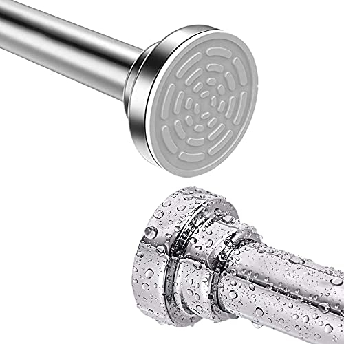 Bastone Tenda a Pressione Estensibile 60-130cm Senza Forare Asta Telescopica in Acciaio Inox Bastone Tenda Doccia Argento Antiscivolo & Mai Rustico per Finestra, Armadio, Porta
